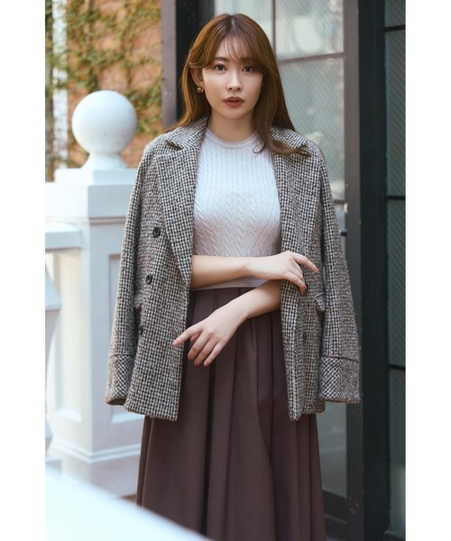 Her lip to ジャケット テーラードジャケット Hemingway Check Tweed