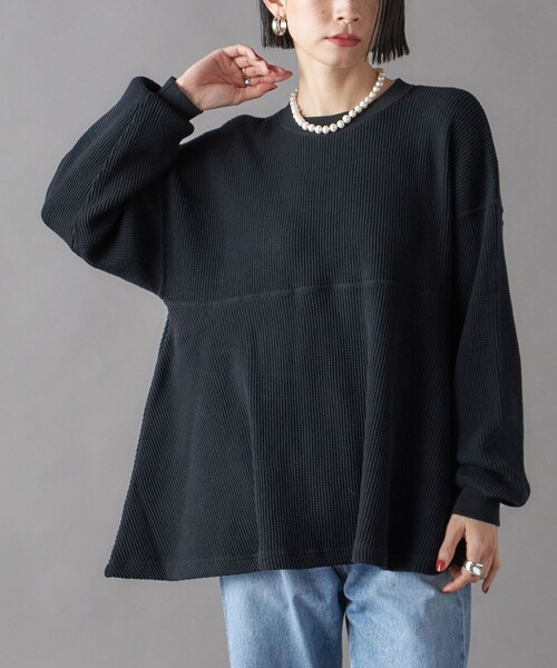 tシャツ SHIPS NINE CASE:ワッフル ロング スリーブ TEE レディース
