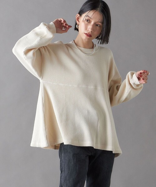 tシャツ SHIPS NINE CASE:ワッフル ロング スリーブ TEE レディース SHIPS tシャツ NINE CASE:ワッフル ロング スリーブ TEE