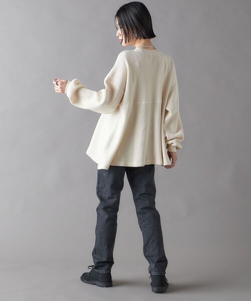 SHIPS tシャツ NINE CASE:ワッフル ロング スリーブ TEE