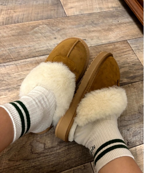 スリッポン モコモコ フェイクムートンボア レディース : ZOZOTOWN