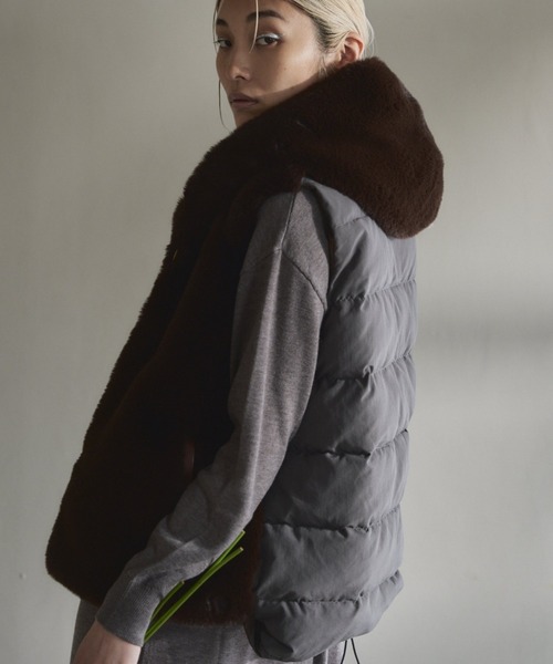 ベスト ジレ Mont Fake mouton Vest  モントフェイクムートンベスト レディース Muel Chic ベスト ジレ Mont Fake mouton Vest モントフェイク