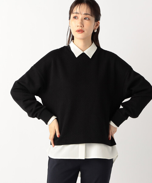 COMME CA ISM トレーナー スウェット ジャカード トレーナー