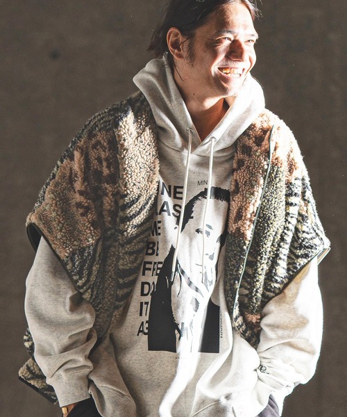 GLIMCLAP ベスト ジレ mcg3548- Zipper design teddy fleece vest
