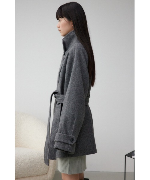 スタンドカラーウォッシャブルミディコート グレー AZUL BY MOUSSY AZUL by moussy（アズールバイマウジー）の「スタンドカラー
