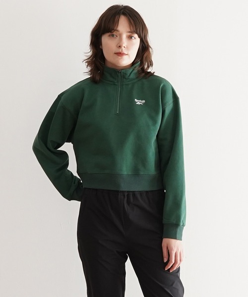 トレーナー スウェット Reebok ハーフジップスウェットトップス レディース