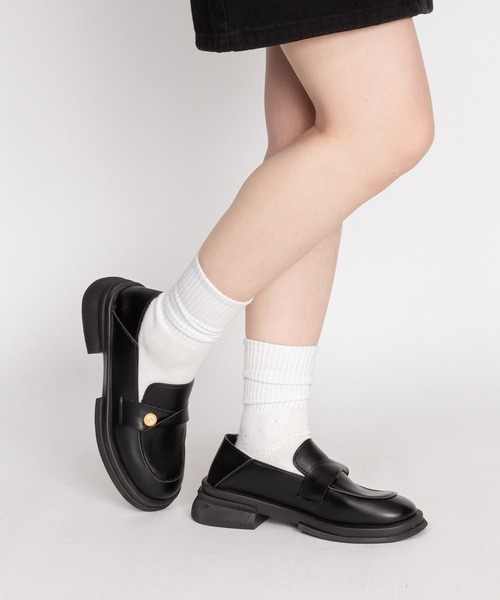 SVEC（シュベック） ローファー ゴールドアクセント ヒールローファー