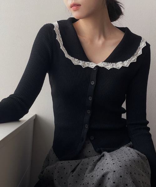 ニット セーター lace tight knit tops レディース : ZOZOTOWN Yahoo