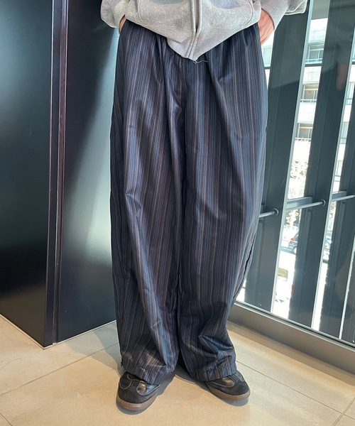 B.R.U パンツ マルチストライプワイドリラックスパンツ メンズ