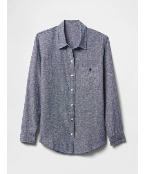 GAP ブラウス シャツ リネンブレンド イージーシャツ レディース