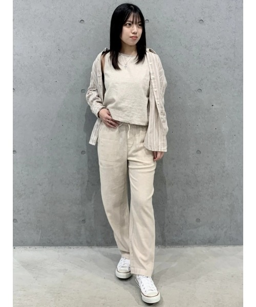 ブラウス シャツ リネンイージーシャツ レディース GAP ブラウス シャツ リネンブレンド イージーシャツ レディース