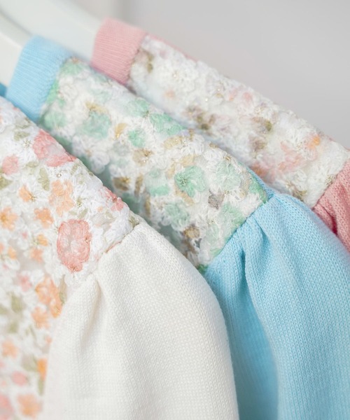 カーディガン フラワー刺繍ドッキング ニット カーディガン Prima Scherrer レディース Prima Scherrer カーディガン フラワー刺繍ドッキング ニット