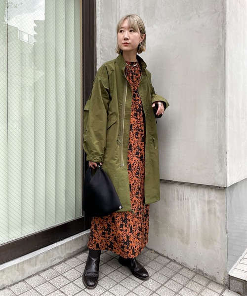 「feepur」 モッズコート MEDIUM カーキ レディース_画像2
