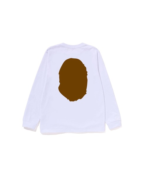 A BATHING APE キッズ Tシャツ ホワイト A BATHING APE tシャツ BIG HEAD LS TEE キッズ 子供服 男の子