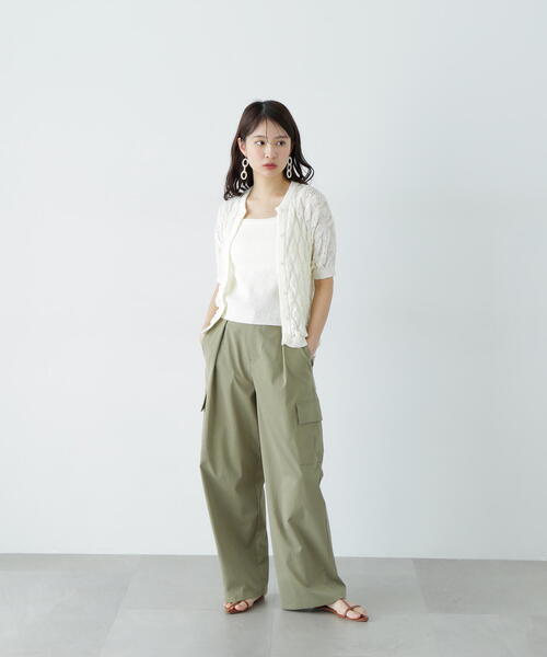 N.Natural Beauty Basic アンサンブル 透かし編みニット