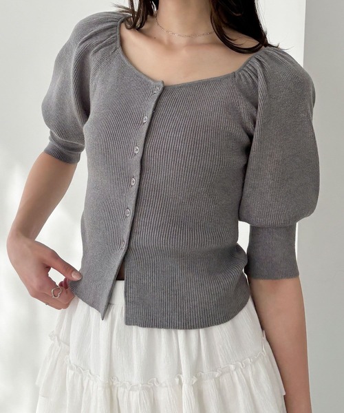 Heather（ヘザー） ニット セーター ハートネックニット（半袖