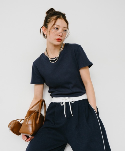 CLANE サーマルビッグTシャツ 半袖Ｔシャツ レディース CLANE - サーマル ビッグ トップス - THERMAL BIG TOPS - BLACK