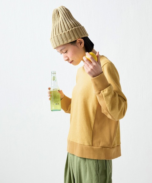 トレーナー スウェット サニークラウズ　杢とソリッドのバイカラートレーナー レディース Sunny clouds トレーナー スウェット サニークラウズ 杢と