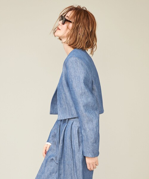 conte ジャケット ノーカラージャケット 「conte」 デニムライク