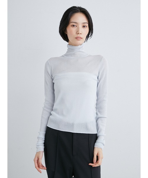 「MIESROHE」 タートルネックニット FREE ライム レディース_画像5