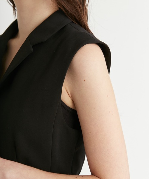 CELFORD ぺプラムショートジレ BLK Sサイズ ペプラムショートジレ(ジレ)｜OUTER（アウター）｜CELFORD（セル