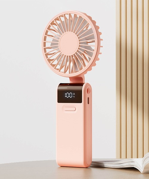 首かけ ハンディファン 充電 モバイルバッテリ 3000mAh ピンク Life Ideas ハンディファン 2段階風量調整 首掛け 扇風機 USB