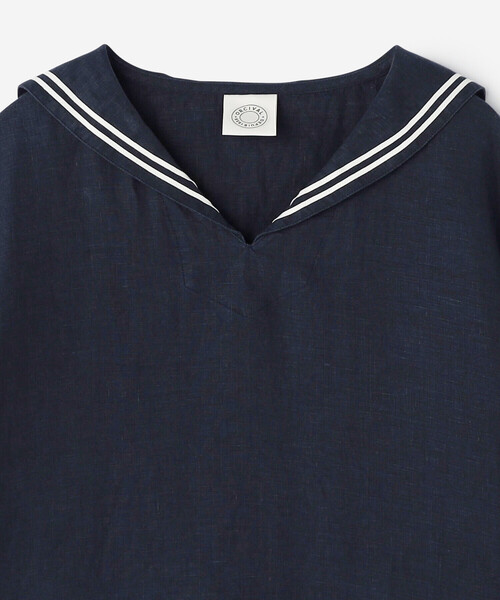 「ORCIVAL」 半袖シャツ 1 ブルー レディース ORCIVAL ブラウス シャツ | リネン 半袖セーラーシャツ WOMEN