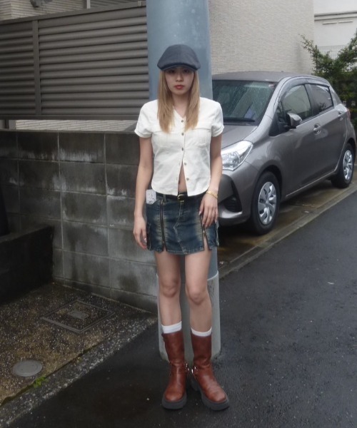 スカート ACLENT Zip slit denim mini skirt ジップスリットデニムミニスカート｜ACLENT（アクレント）