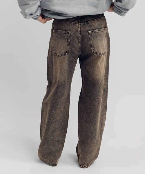[MUHET] обработка Denim брюки MEDIUM sax голубой женский 