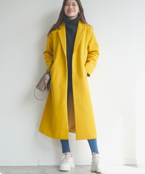 「Futier land」 チェスターコート LARGE グリーン レディース_画像3