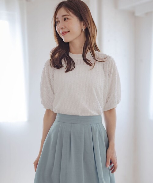 tシャツ レーシージャージーニットライク カットソー レディース