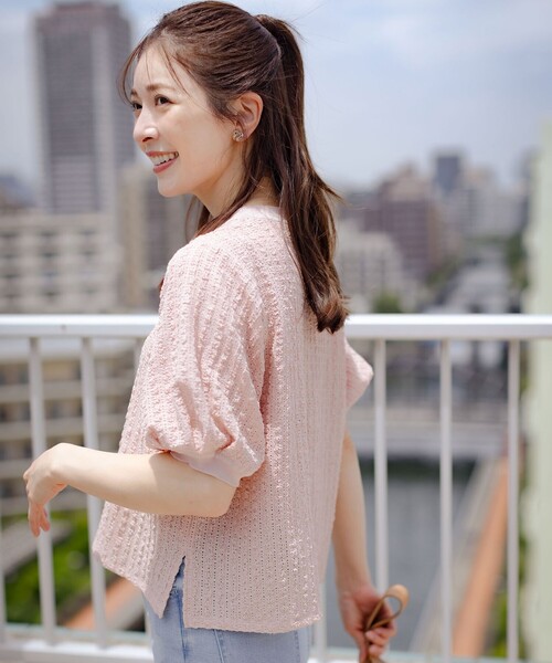 組曲(KUMIKYOKU) tシャツ レーシージャージーニットライク 組曲(KUMIKYOKU) tシャツ レーシージャージーニットライク