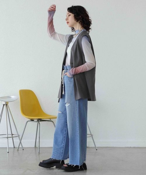 「JEANASIS」 長袖シャツ FREE オレンジ系その他 レディース JEANASIS 「JEANASIS」 長袖カットソー FREE オレンジ系その他