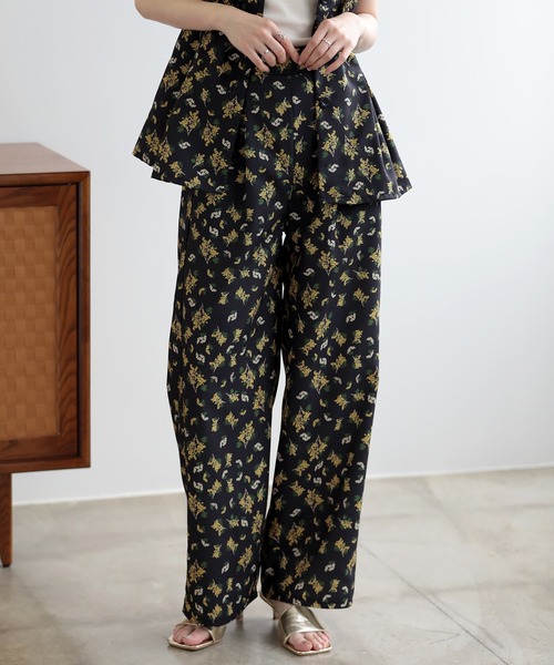 新品シアタープロダクツ花柄パンツ ホワイト Sunflower 新品シアタープロダクツ花柄パンツ ホワイト Sunflower