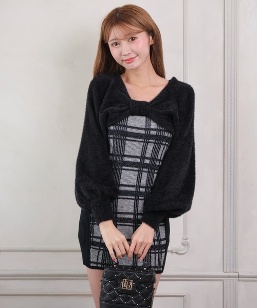 LIP SERVICE（リップサービス） ニットワンピース FREE ブルー