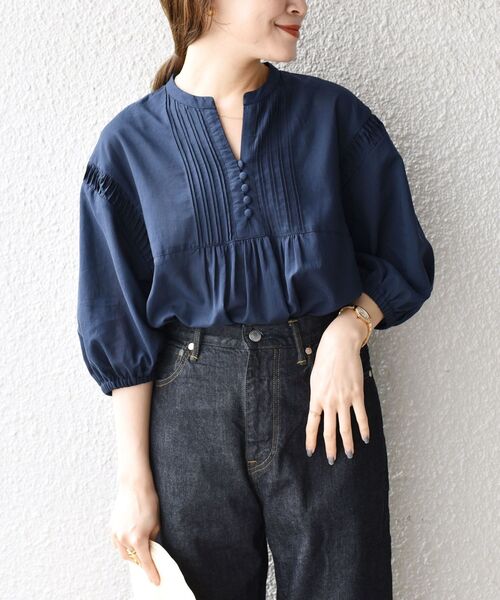 SHIPS（シップス） 半袖ブラウス MEDIUM ブルー レディース : ZOZOTOWN