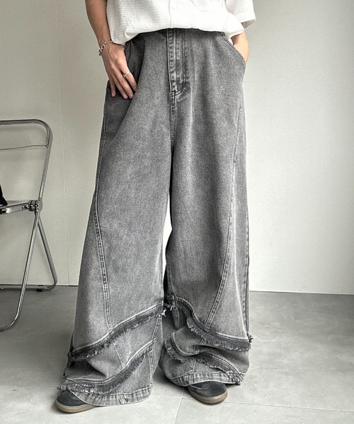 CREARE -LINO- ジーンズ 裾フリンジデニム メンズ : ZOZOTOWN Yahoo!店