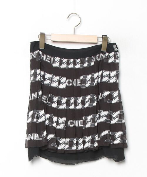 CHANEL 「CHANEL」 プリーツミニスカート 38 ブラック