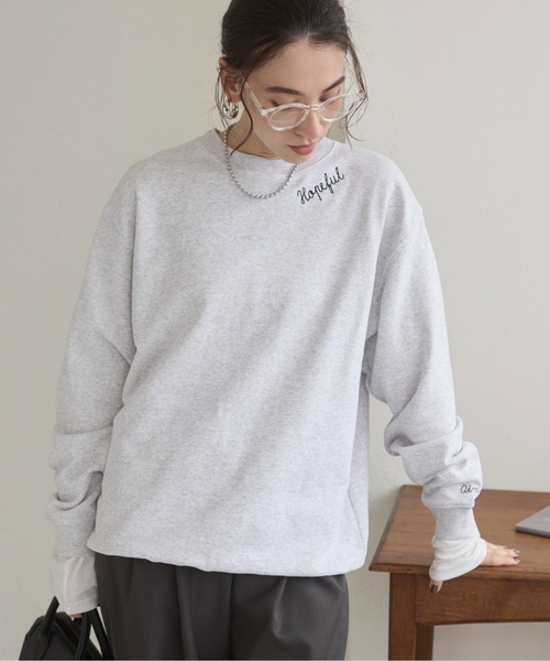 ANGIE トレーナー スウェット 刺繍 ロゴ スウェット /トレーナー