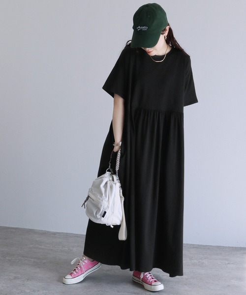 「reca」 半袖ワンピース M ブルー系その他 レディース_画像3