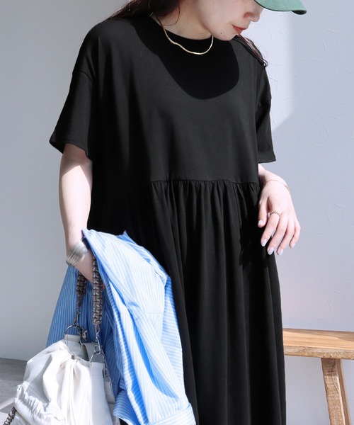 「reca」 半袖ワンピース M ブルー系その他 レディース_画像5