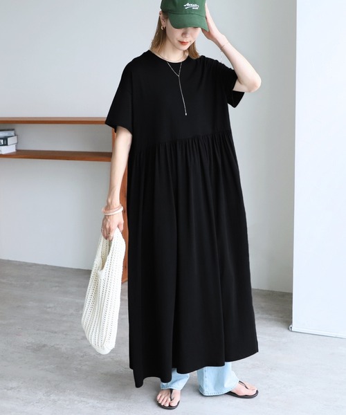 「reca」 半袖ワンピース M ブルー系その他 レディース_画像7