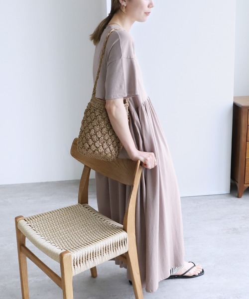 「reca」 半袖ワンピース M ブルー系その他 レディース_画像8