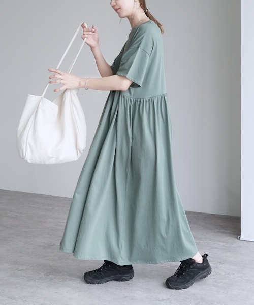 「reca」 半袖ワンピース M ブルー系その他 レディース_画像9