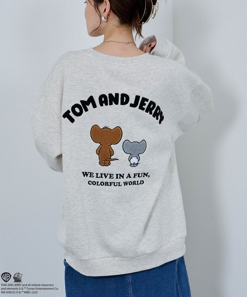 トレーナー スウェット TOM＆JERRY サガラ刺繍トレーナー メンズ