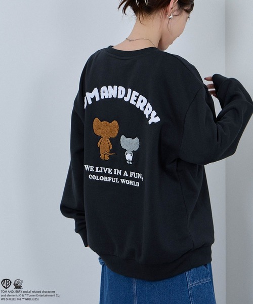 トレーナー スウェット TOM＆JERRY サガラ刺繍トレーナー メンズ