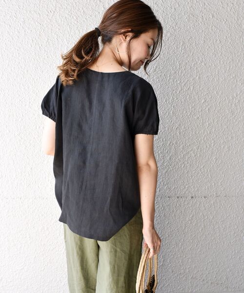 「liflattie ships」 半袖ブラウス SMALL ライトグリーン レディース_画像5