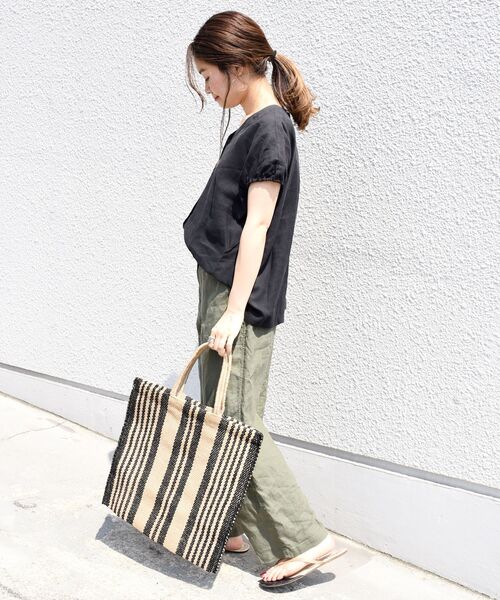 「liflattie ships」 半袖ブラウス SMALL ライトグリーン レディース_画像8