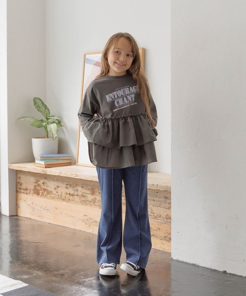 GLOBAL WORK（グローバルワーク） tシャツ ロゴドッキングチュニック