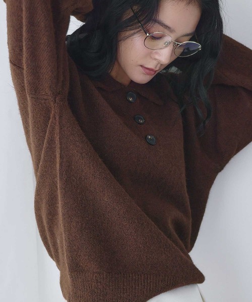p*o様 ella selectshop プルオーバース カラップニット襟付き 楽天市場】トップス レディース ニットプルオーバー ざっくり 厚手